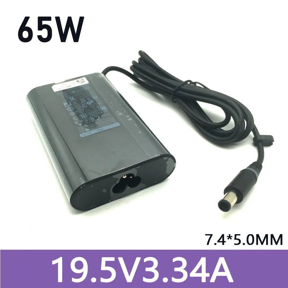 Véritable chargeur d'ordinateur portable 19.5V 3.34A 65W pour Dell Inspiron 15R (5521), Inspiron 15R (7520), Inspiron 15R (N5110) adaptateur secteur