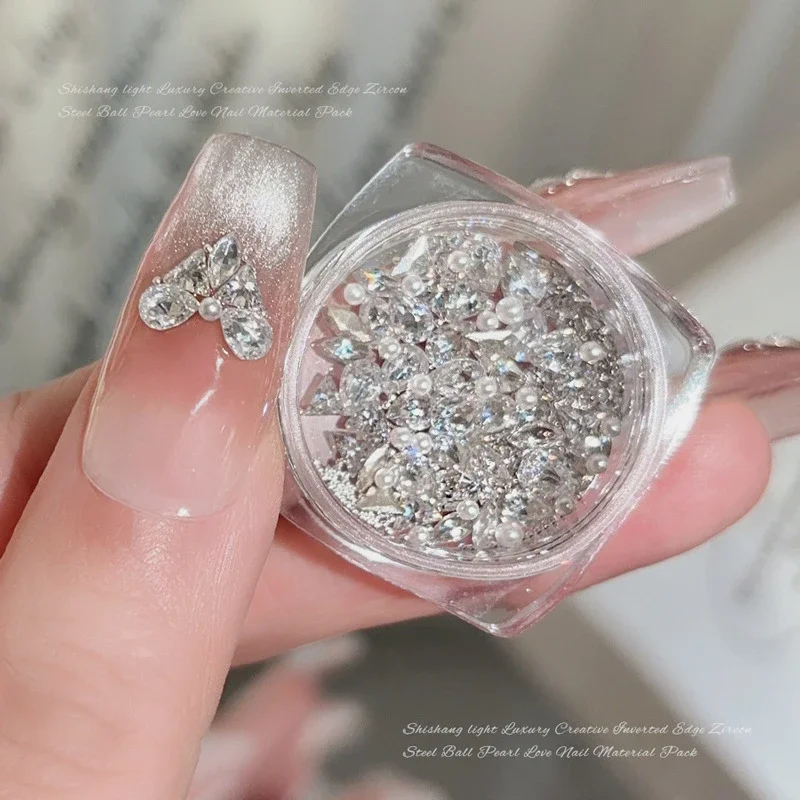 100 ชิ้น 3D Mini Zircon เล็บ Art Rhinestone คริสตัลเพชรอุปกรณ์เสริมสําหรับ Glitter เล็บ Charms ประกายเครื่องประดับตกแต่งเล็บ