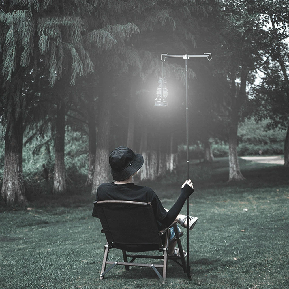

1Set Camping Lantern Stand Outdoor Folding Lamp Rack Portable Double Hook Adjustable Light Holder Lantern Stand