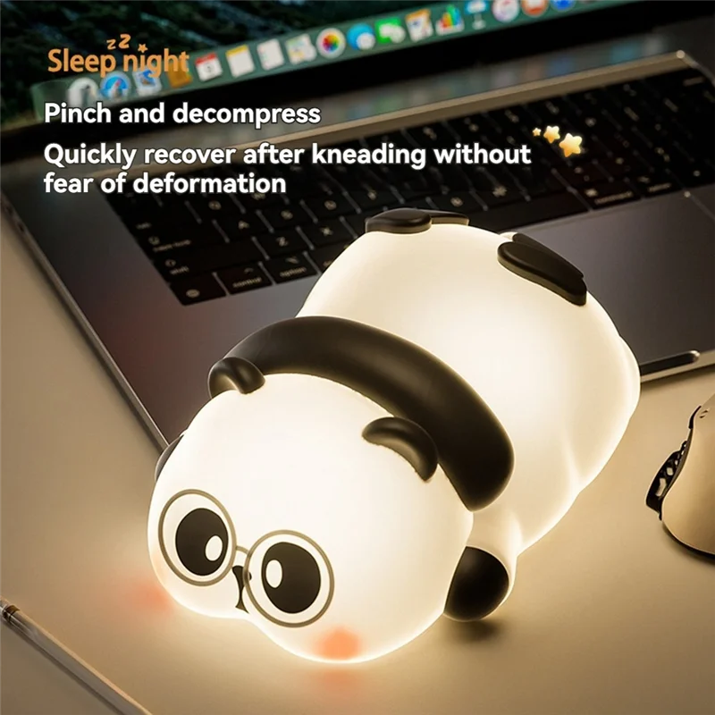 

AA19 Panda Silicone Night Light Children's Bedroom Sleep Eye Protection Lamp Panda Lamp To Accompany You To Sleep At Night
