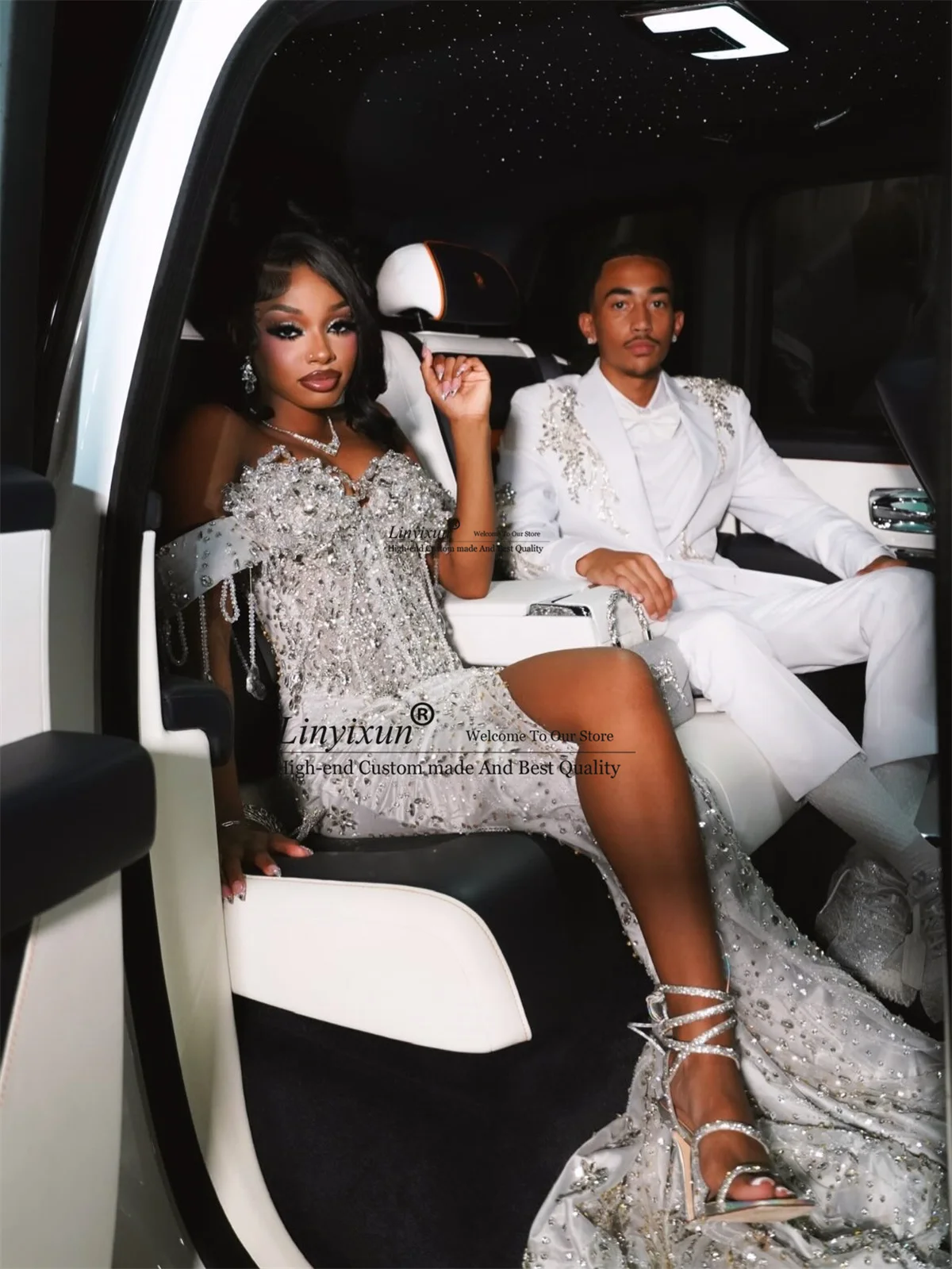ladies wedding suits and dresses Elegant White Three-Piece Suit for Women Pant Suit Set Wedding WeavesBespoke for Men & Women Versatile and Contemporary Wedding pants suit for ladies or pants suit for women is truly eye Allure Women's Suits Wedding Dresses