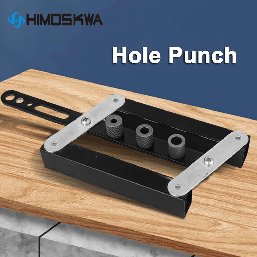 Two-in-one straight hole punch locator Self-centering scribe Log puncher DIY woodworking tools