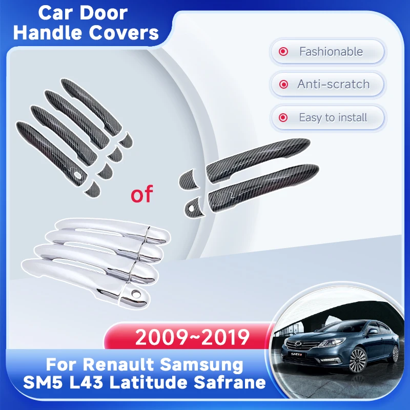 

Door Handle Cover For Renault Samsung SM5 L43 Latitude Safrane 2009~2019 2015 2016 Style Sticker Exterior Car Accessories Gadget