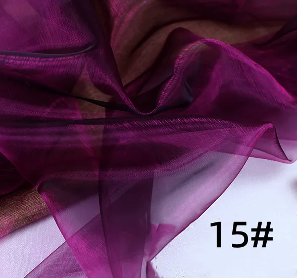 Double Color Shiny Iridescent Sheer Crystal Tulle Wedding Decoration Organza Fabric Birthday Event Home Party width150cm