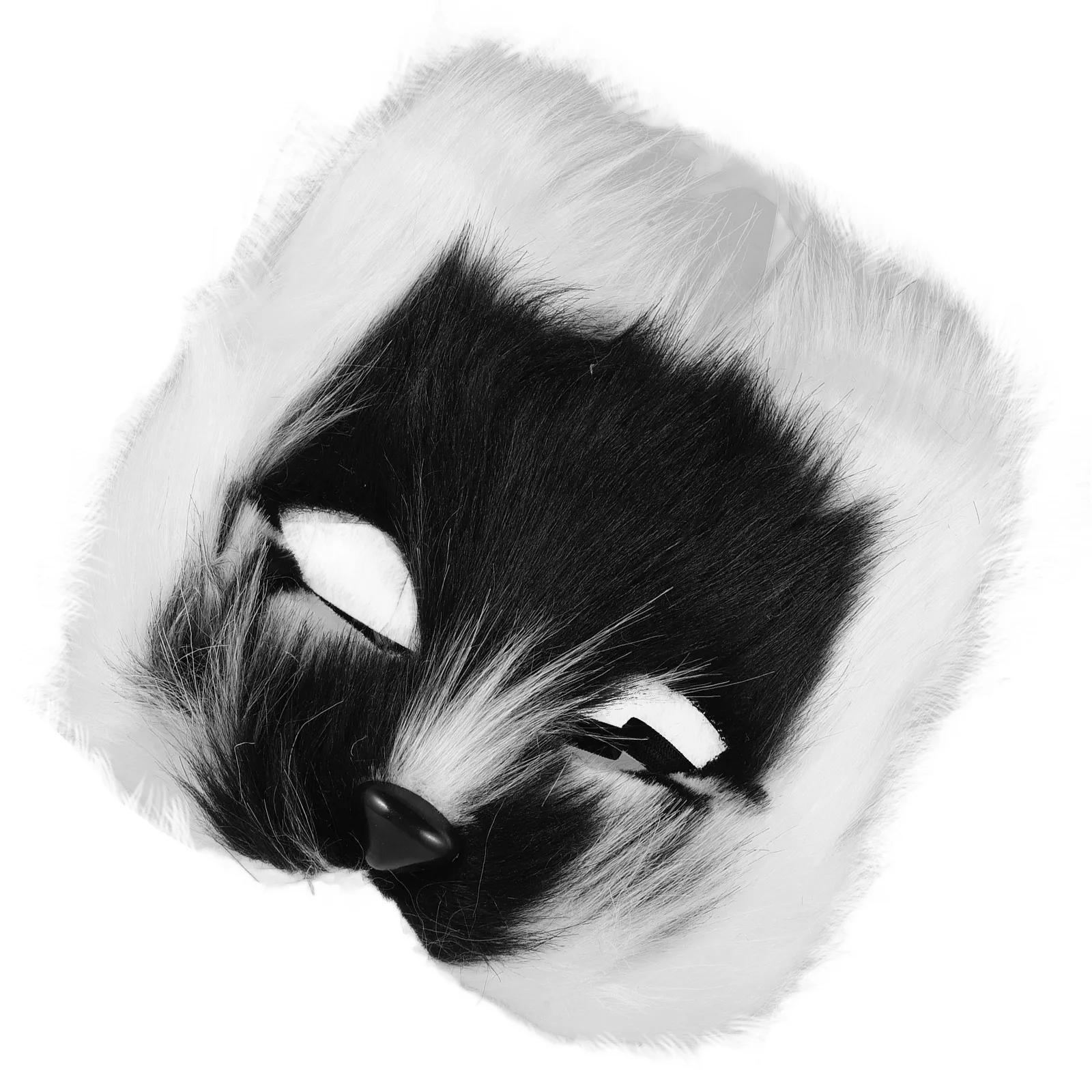 

Half Face Animal Mask Fox Cosplay White Black Color Masquerade Party Festival Decorative Prop Universal Size Creative Design