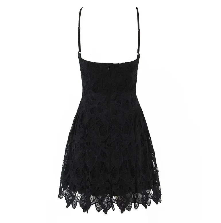 女性ノースリーブキャミスリップココレースノースリーブミニドレス