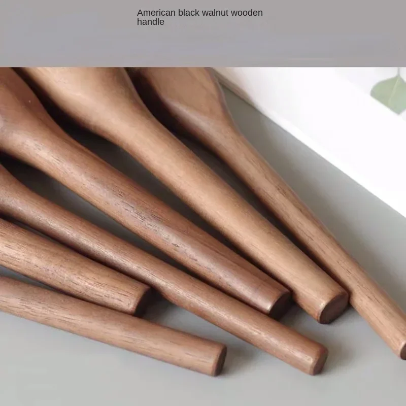 Nuovo 1 pz europeo vintage manico in legno pennello per trucco di alta qualità noce cipria in polvere fard fondotinta pennello per contorno super morbido