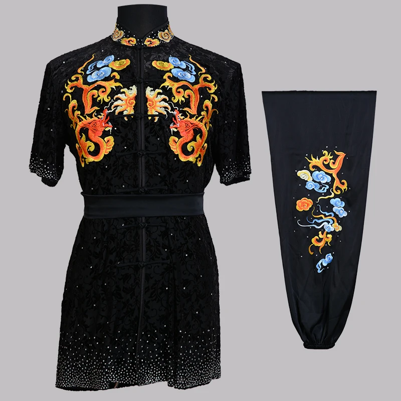 Custom Martial Arts Uniform Kung Fu Suit with Dragon Embroidery Southern Fist Long Fist Reinforced for KungFu Forms Competition