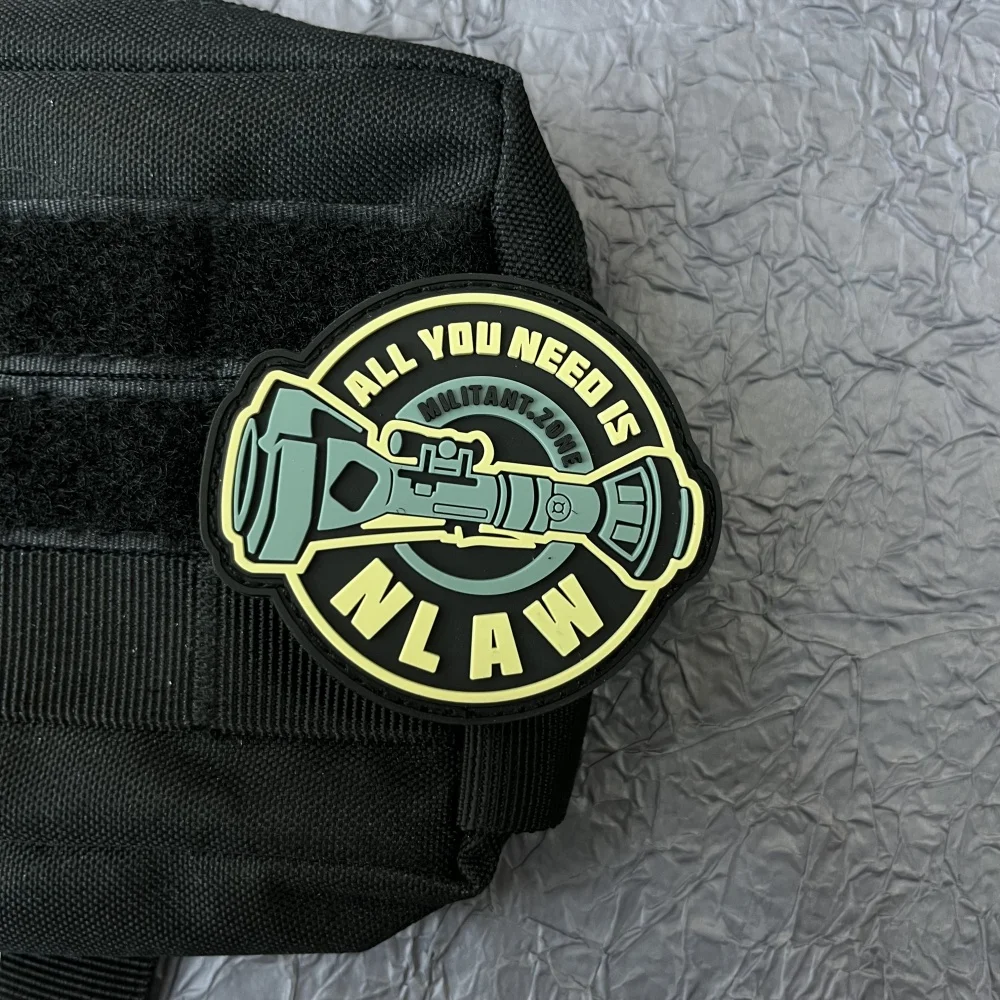 ”All You Need Is Nlaw“ 3D Military Patch Pvc Tactical Backpack Patches on Clothes Hook and Loop Stickers Appliques for Clothing