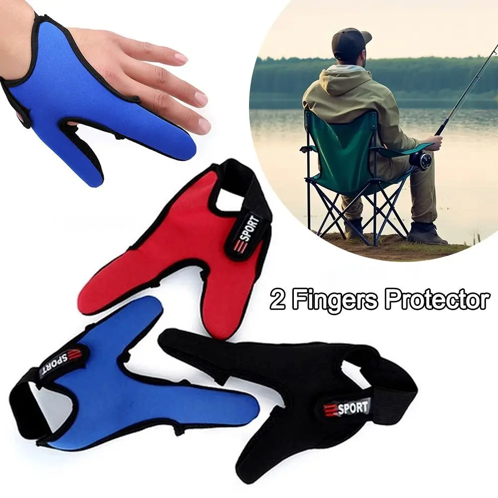 Guantes de pesca antideslizantes, protectores de 2 dedos, transpirables, anticortes, para carpa, aparejos de pesca al aire libre, suministros de accesorios