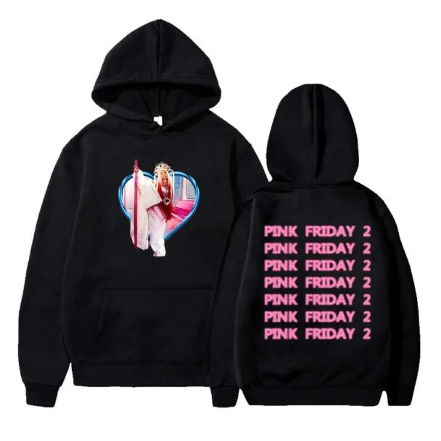 Rapper Nicki Minaj Pink Friday 2 Funny Hoodie Hip Hop Graphic Sweatshirt Poleron Hombre Unisex Streetwear Harajuku Tracksuit