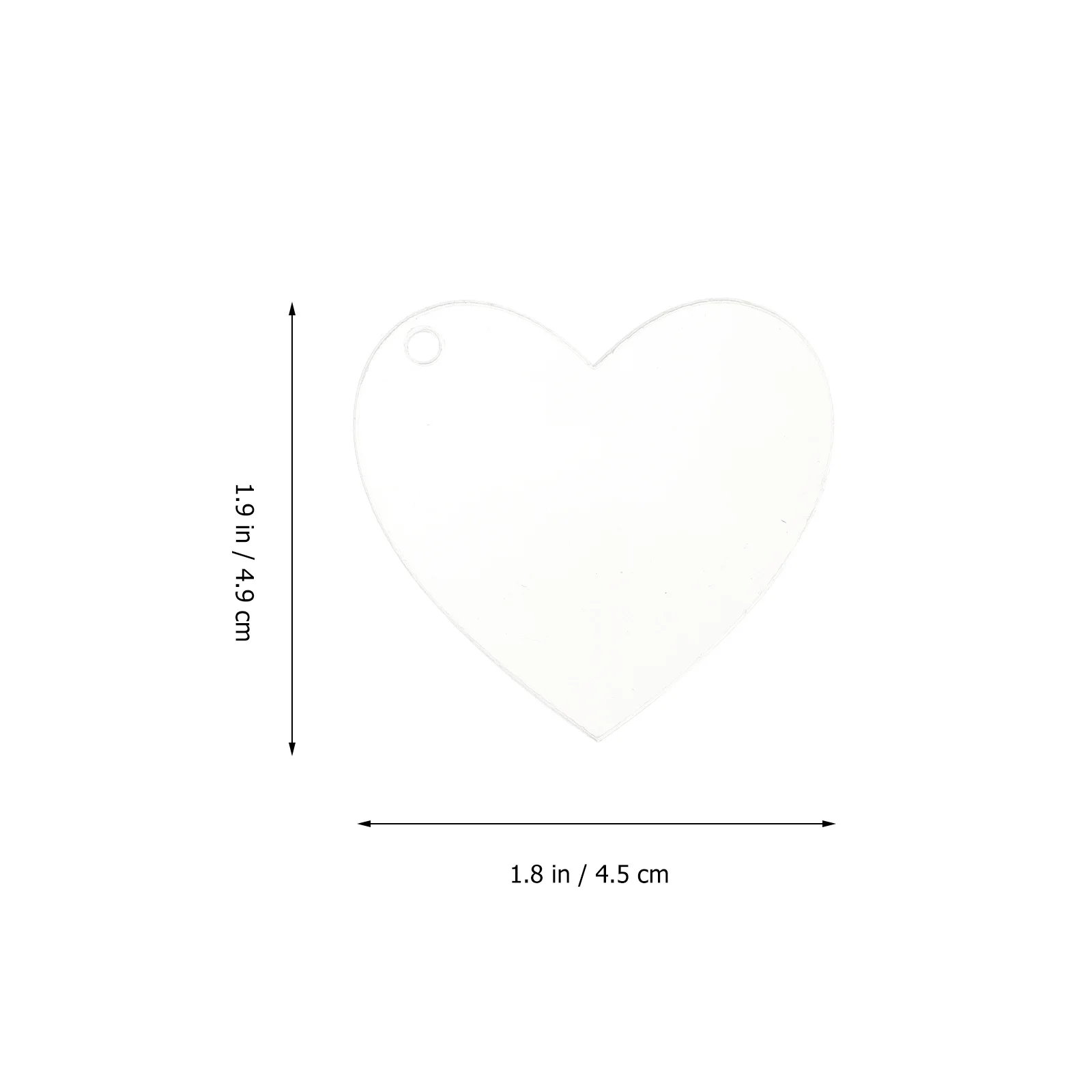 60 uds llavero acrílico en forma de corazón colgantes en blanco agujero suministros de bricolaje accesorios para decoración de llavero artesanal