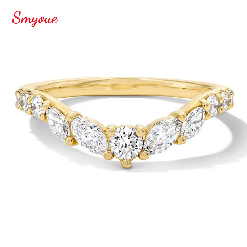 

Smyoue New Pass Test All Moissanite Matching Rings for Women S925 Silver Half-Full Eternity Bands Wedding Bridal Jewelry Gift