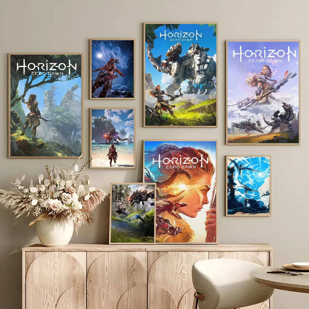 Horizon Zero Dawn Self-adhesive Art Poster Whitepaper Prints Posters Artwork Home Decor