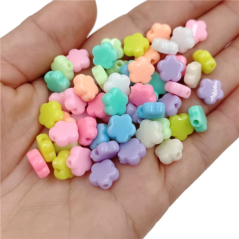 100pcs Creamy Macaron Color DIY Star/Flower Beads Handmade Materials Bracelet Necklace Jewelry Accessories