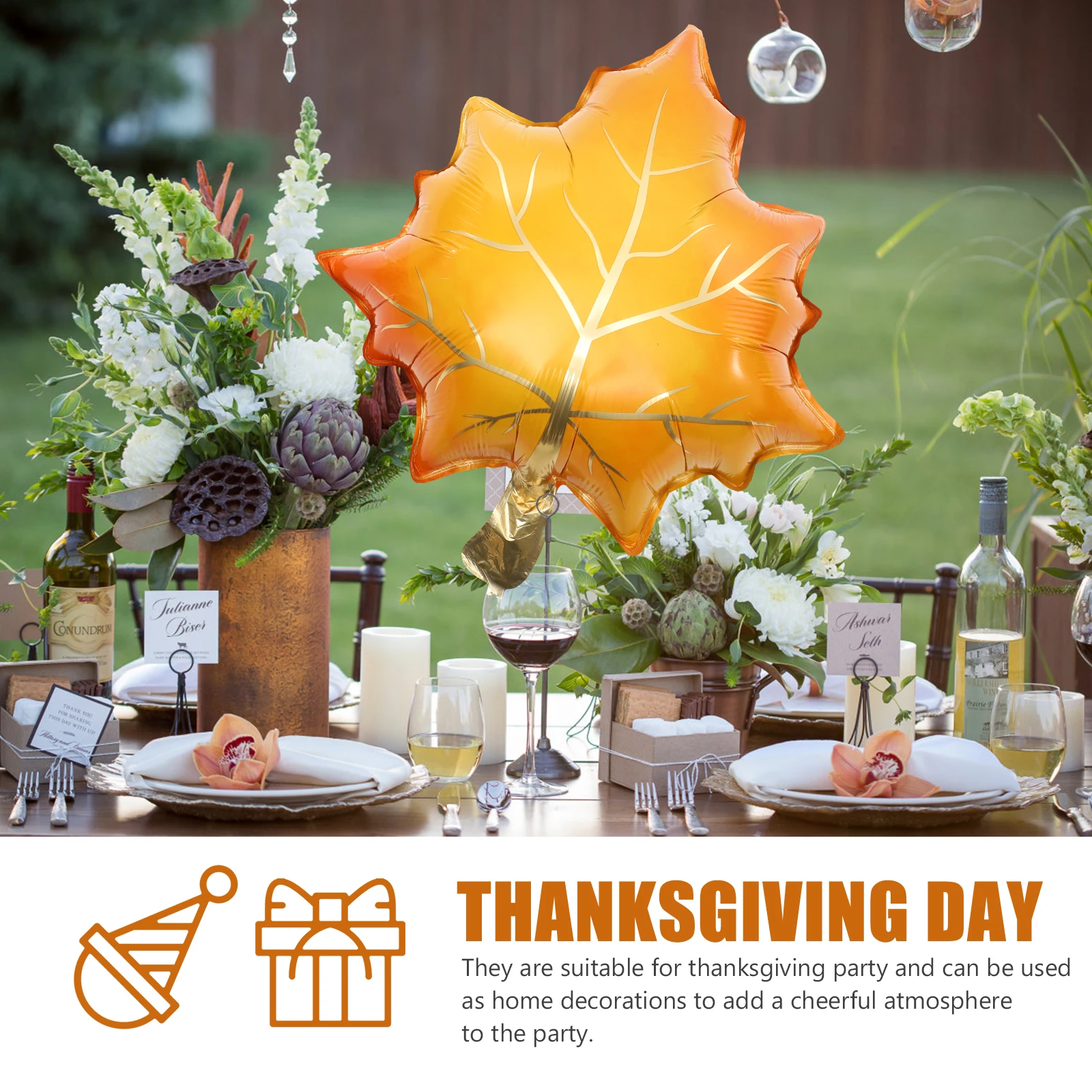 

10Pcs Decorative Foil Maple Leaf Balloons Thanksgiving Party Fall Theme Festival Balloons Thanksgiving Balloon