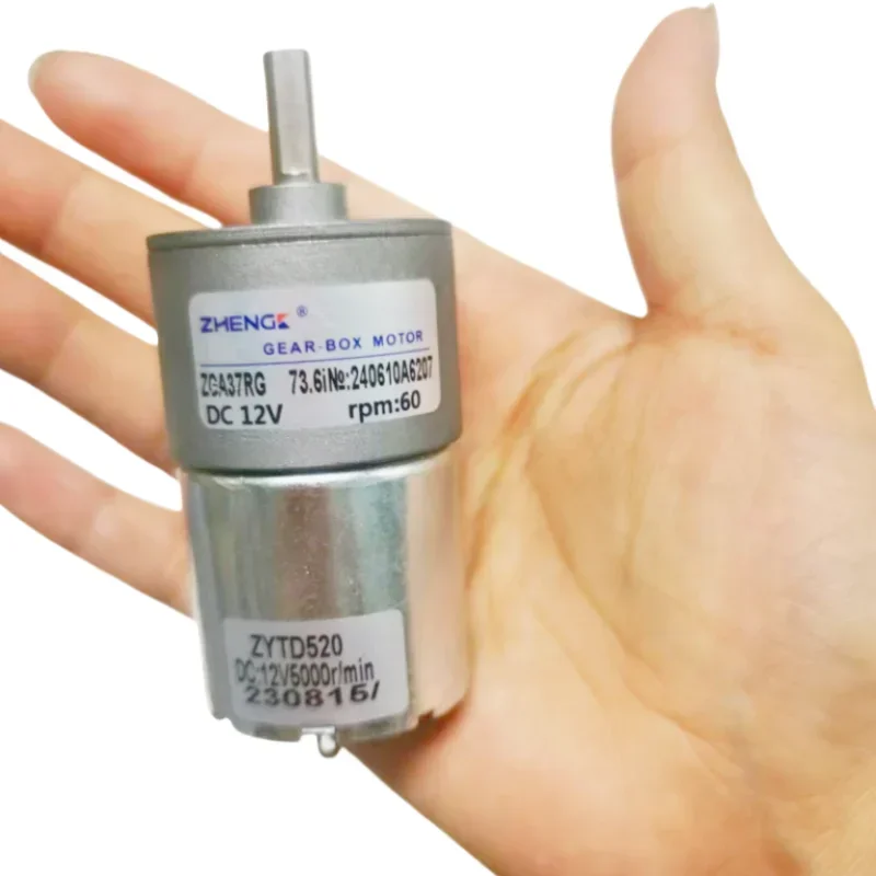 ZGA37RG DC Motor 12V 24V DC Gear Motor 2.5RPM/5RPM/10RPM/50RPM/100RPM/150RPM/200RPM/300RPM/550RPM/1000RPM Central Shaft Output