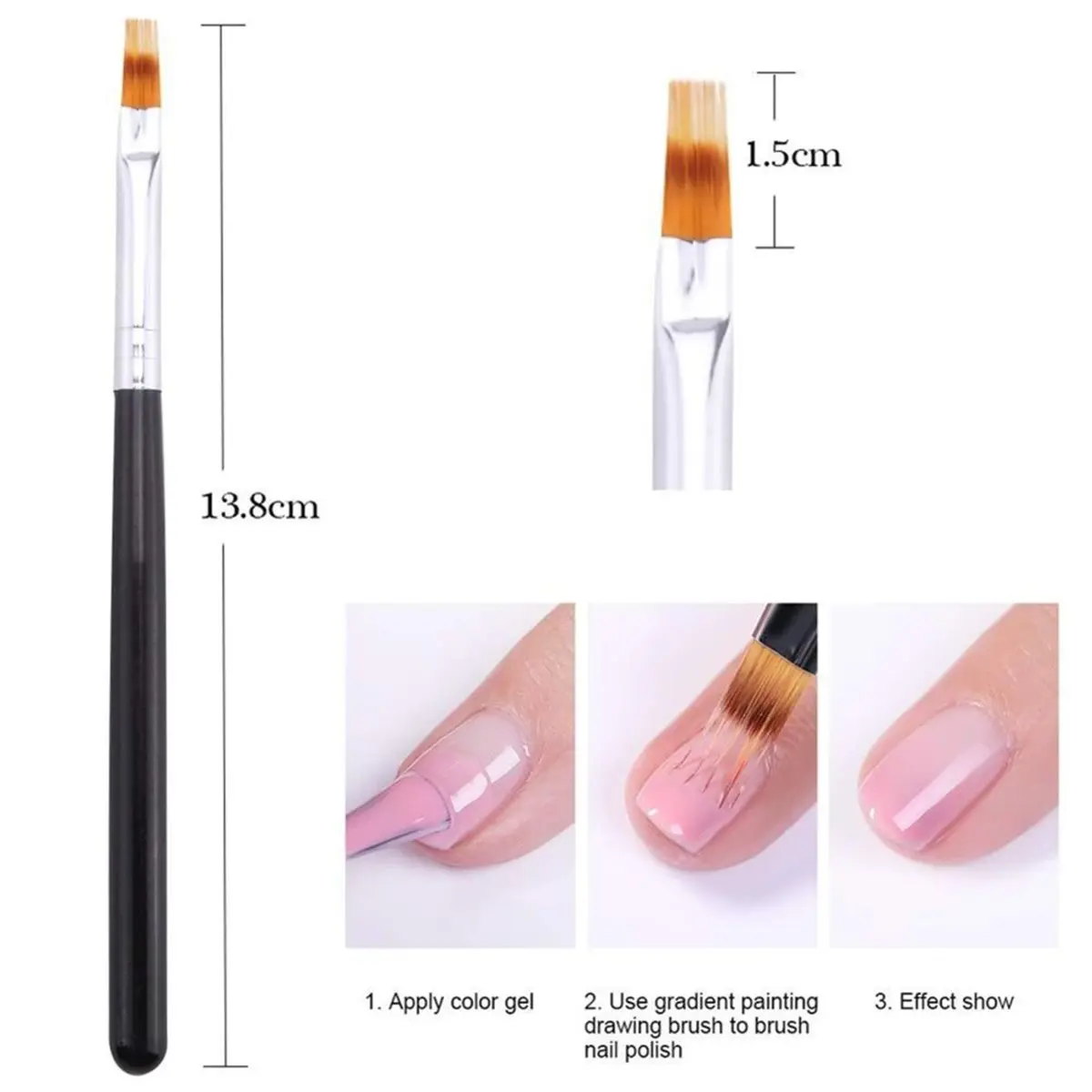 Multi-use Gear Nail Design Brush Set for Beginners, Nail Art Sponge with 4 Replacement Heads and 3 Gradient Ombre Brushes
