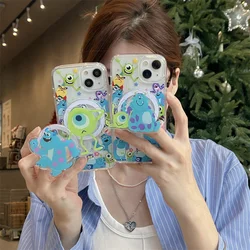 Disney Monsters University Phone Case For IPhone 14 Plus 13 12 11 Pro Max Angle Eyes Transparent Pink Cover Clear Funda