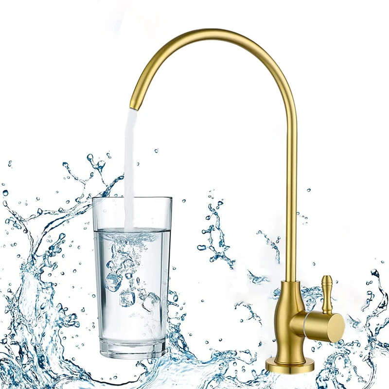 Kitchen Water Filter Faucet Single Cold Water Faucet 1/4 3/8Inch Hose Reverse Osmosis Filters Parts Purifier Direct Drinking Tap