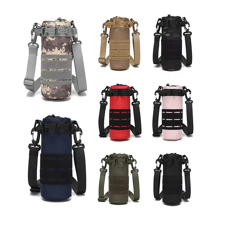 Outdoor Sports Water Bottle Bag Pouch Travel Camping Hiking Cycling Hunting Water Bottle Carrier with Shoulder Straps