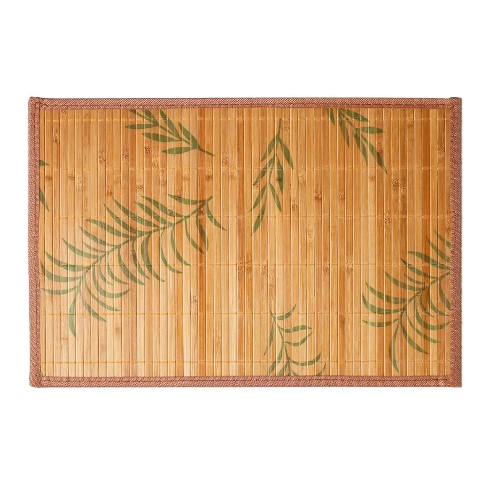 

Easy-to-clean Foldable Bamboo Placemat Simple Non-Slip Teacup Mat Vintage Washable Heat Insulation Pad Restaurant