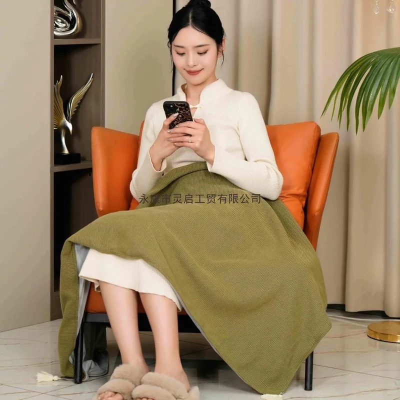 USB Electric Heated Shawl Blanket Washable Leg Cover with Temperature Lock Heat Retention for Home