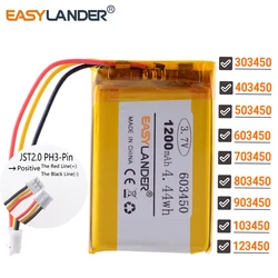 JST2.0mm 3Pin 403450 3.7 V 700 mAh Lithium Lipo Li-ion Polymeer Batterij 303450 503450 603450 703450 803450 903450 103450 123450