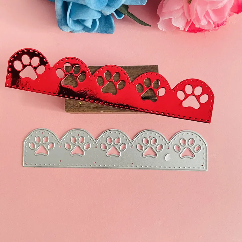 animal paw footprint border metal cutting dies Scrapbook knife mould blade punch stencils die cutter metal embossing