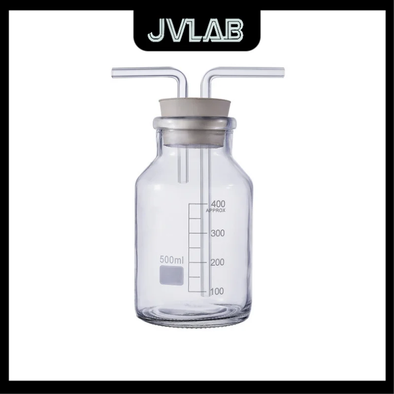 

Glass Washing Gas Universal Bottle 125ml-1000mL Gas Collecting Cylinder Wide Mouth Scale Equipped Double Hole Rubber Catheter