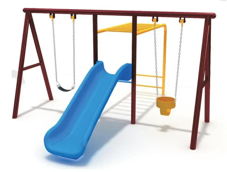 Combinação simples de balanço e escorregador de balanço para playground de creche ao ar livre para crianças