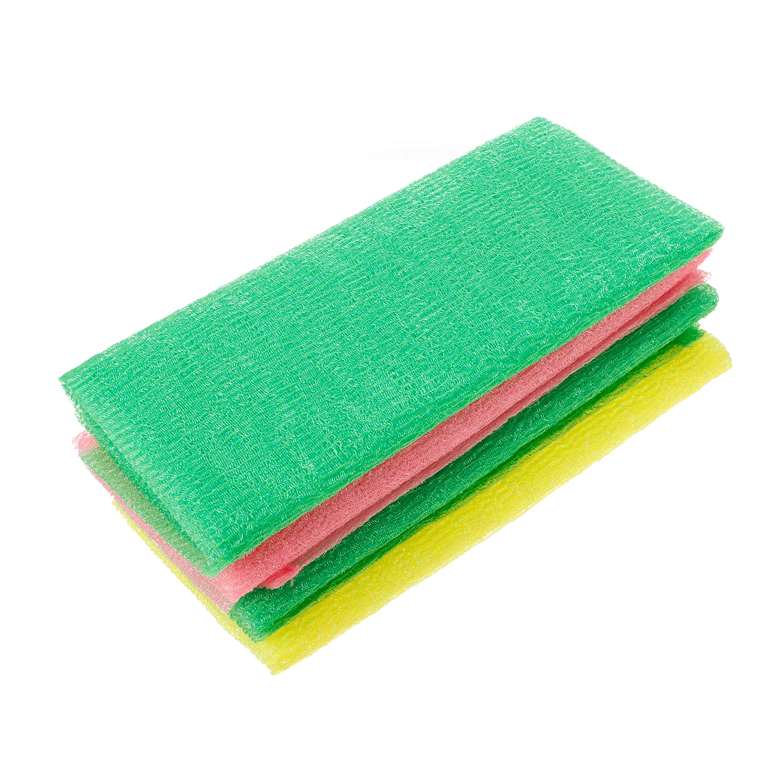 

4pcs Exfoliating Bath Cloths Shower Towels Back Scrubbers Foam Nylon Dead Skin Remover Body Wash Cloth Bath Brush