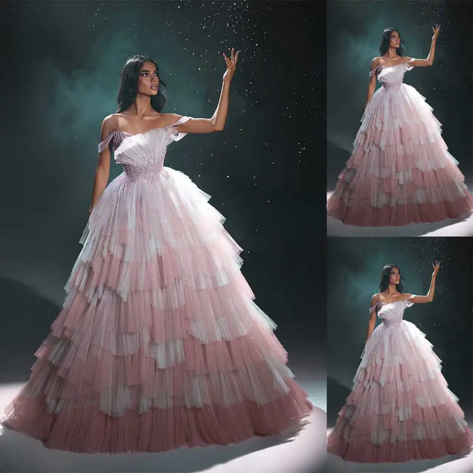 

Graceful Evening Dresses A-Line Off Shoulder Beads Lace Backless Sleeveless Prom Gowns Party Dresses Custom Made فساتين سهرة