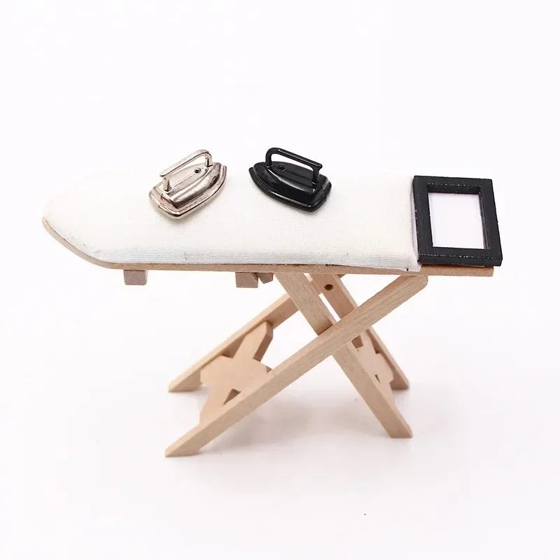 1:12 Scale Dollhouse Mini Iron, Miniature Sewing Scene Decor, Tiny Photography Props