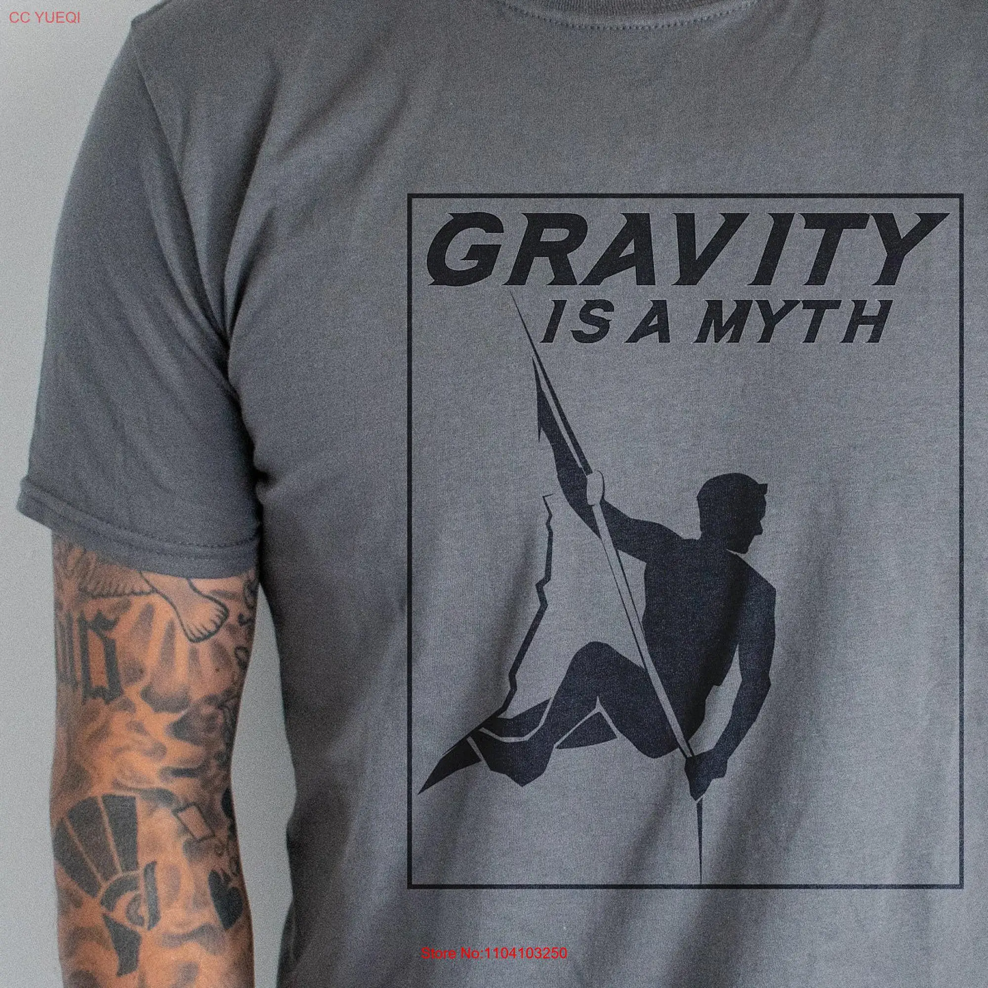 Gravity Is A Myth T Shirt Funny Climbing For Climber Boulder Mountain Bouldering  long or short sleeves