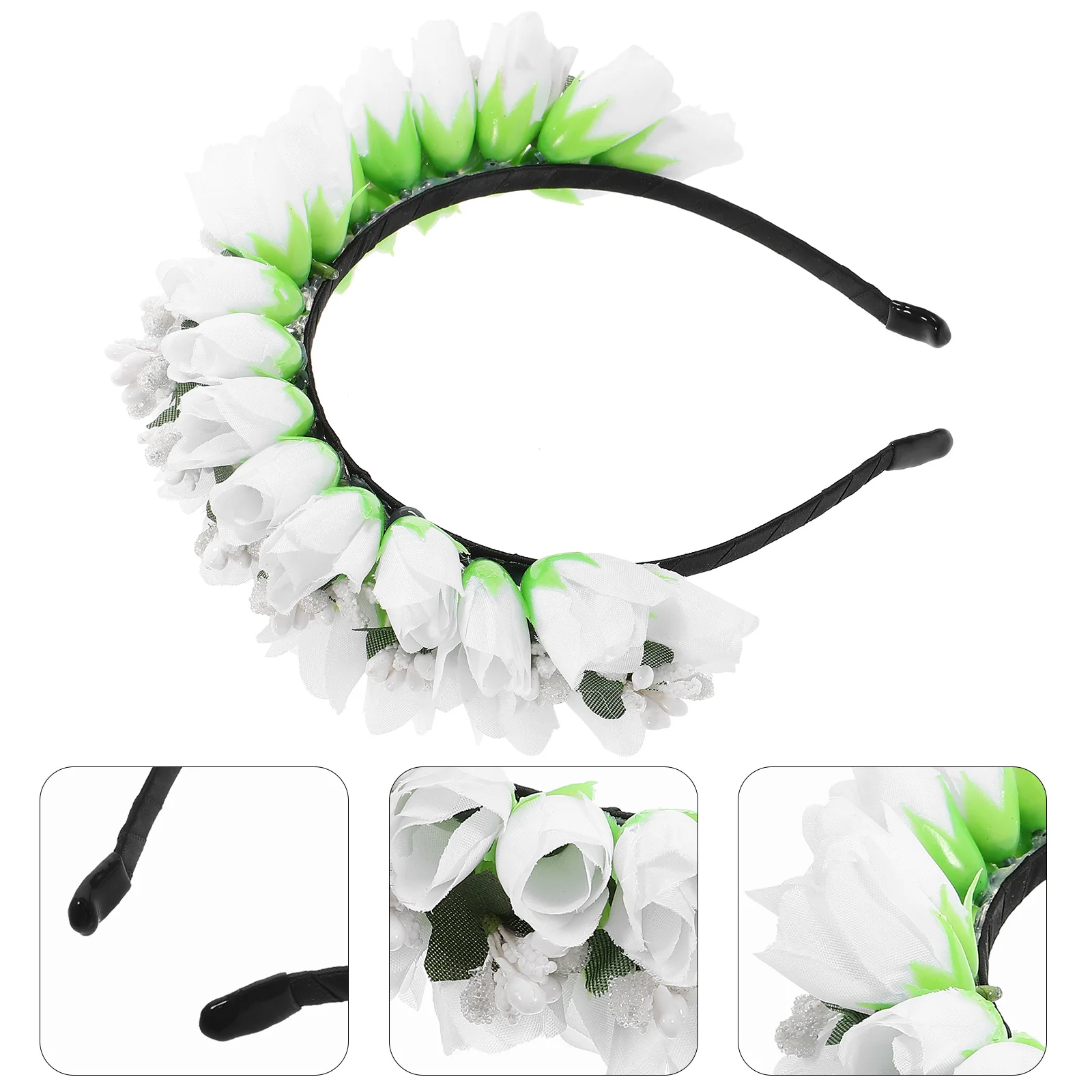 Wedding Headpiece Tulip Headband Flower Garland Decorations Hair Accessories Wreath