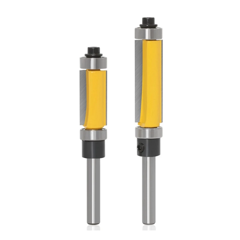 ABKP-1/2 6mm haste nivelada guarnição roteador bit com rolamento duplo roteador bit broca ferramenta para padrão de cofragem de madeira