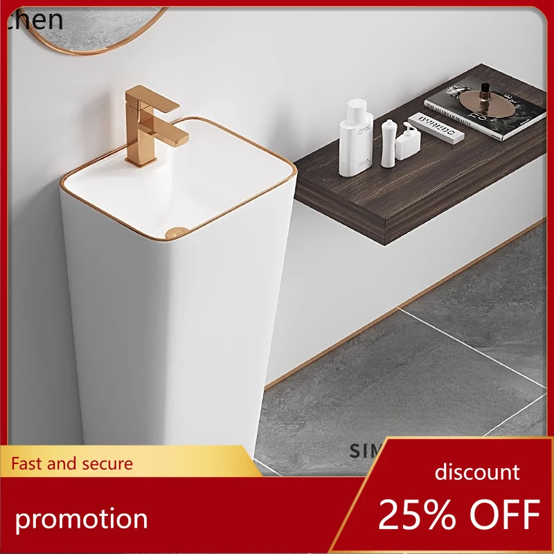 

HT simple column basin floor-to-ceiling washbasin Phnom Penh integrated art basin washbasin one-piece ceramic
