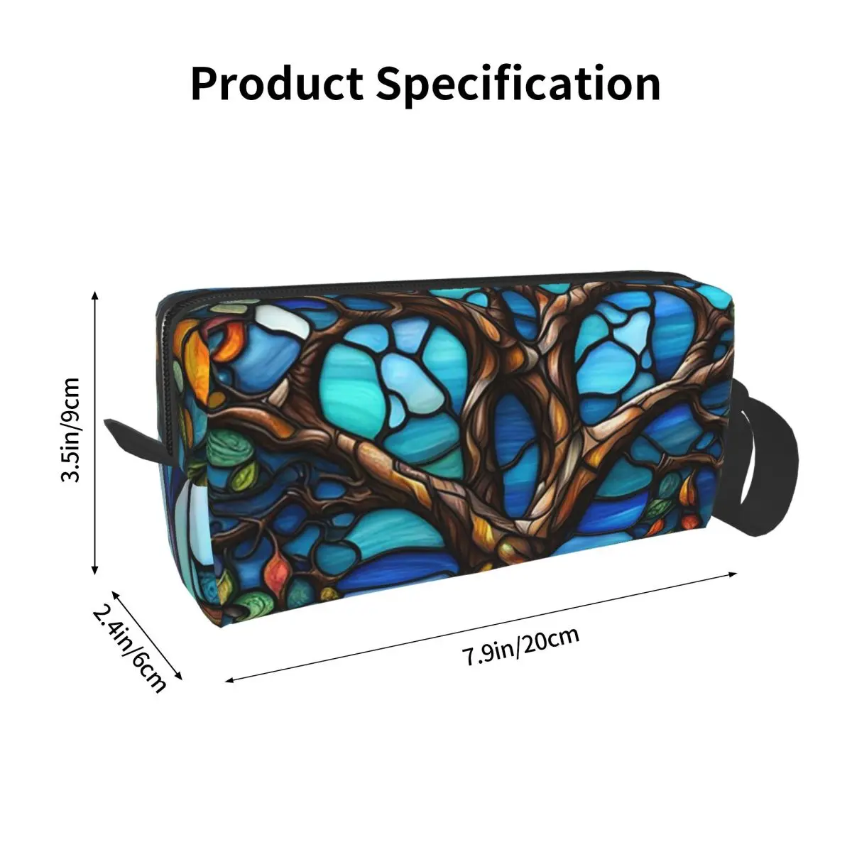 Vibrant Tree And Blue Sky Glass Pencil Case for Kids Gifts Pen Box Pencil Bag Stationery Supplies Travel Women Organizer Pouch