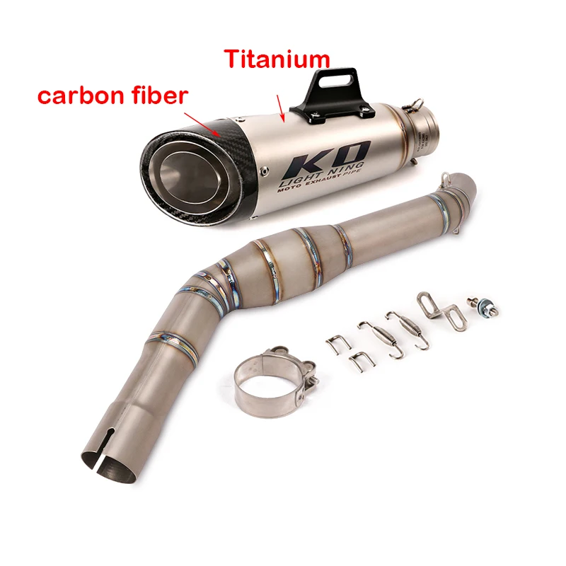 For CFMOTO 400NK 650NK 650MT All Year 51mm Titanium Alloy Header Pipe Motorcycle Exhaust System Muffler Silencer Moto Vent Tip