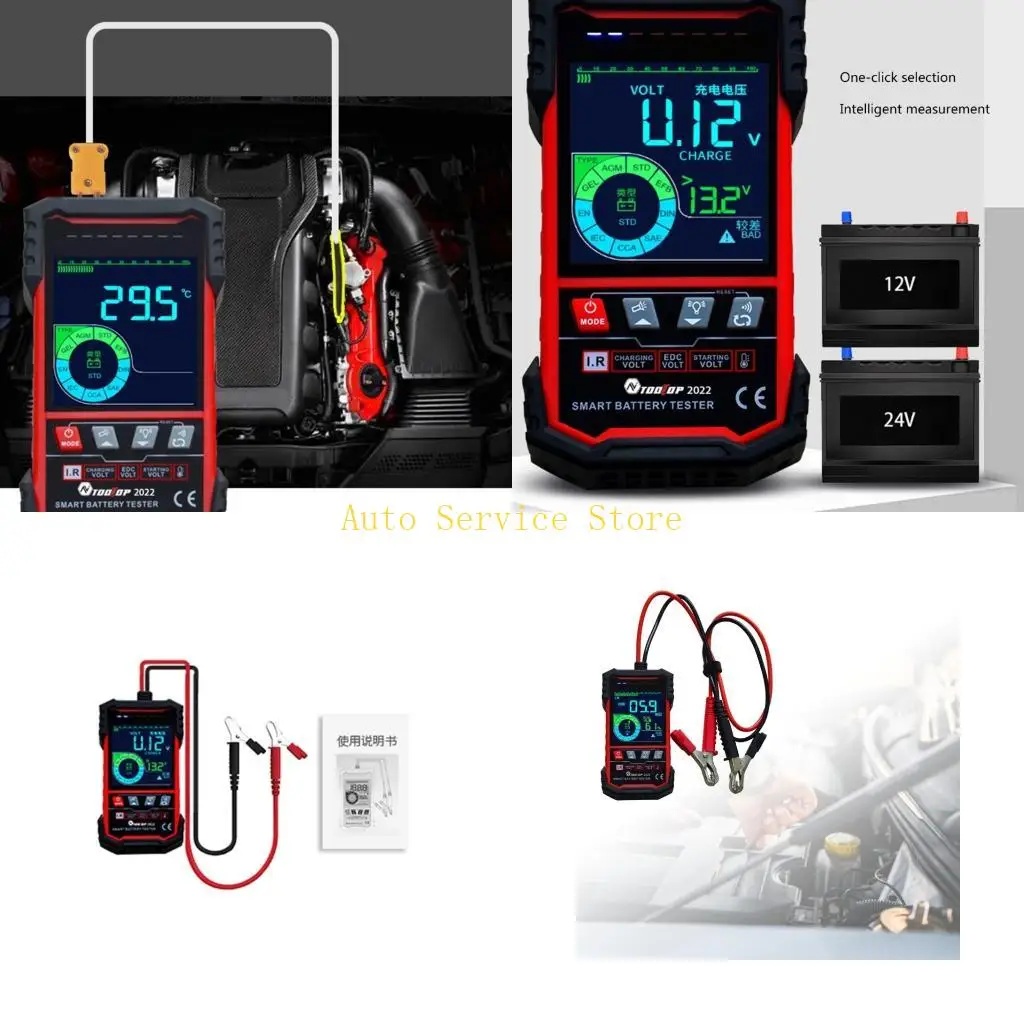 462A Battery Testing Device Car Battery Tester 100-1999 CCA 3AH-250AH Auto Alternator Tester Charging Cranking System Tester
