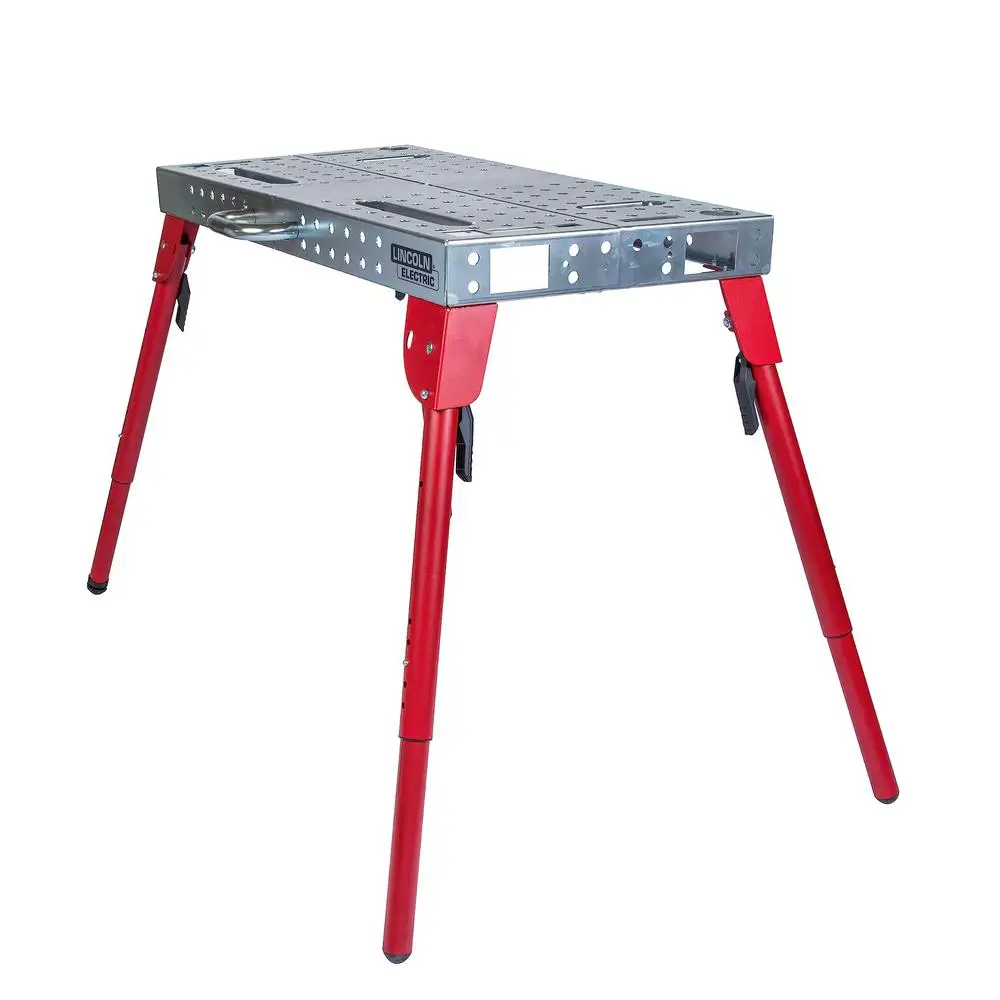 Folding Welding Table 44x21 Portable Workbench Steel Construction Mounting Options 500lbs Capacity Transportable Double Locking