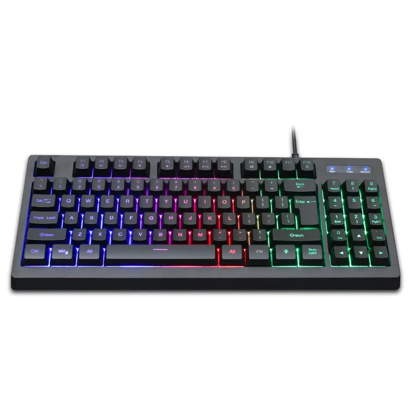 Wired character luminous gaming keyboard 89 keys desktop notebook office gaming keyboard