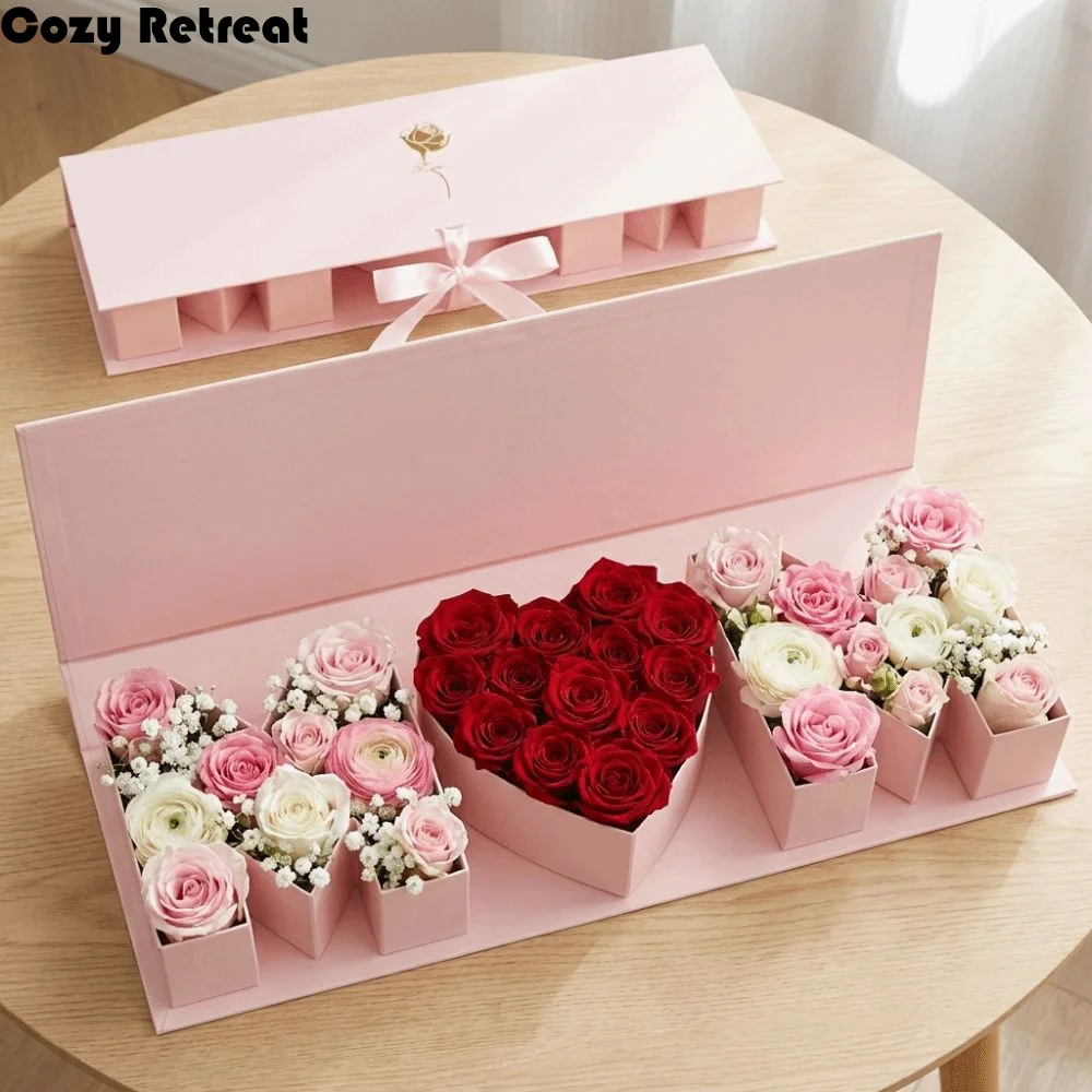 

Романтическая подарочная коробка в форме буквы MOM, прямоугольная, большая, для подарка на День матери, с лентой, из картона, пустая, для цветов