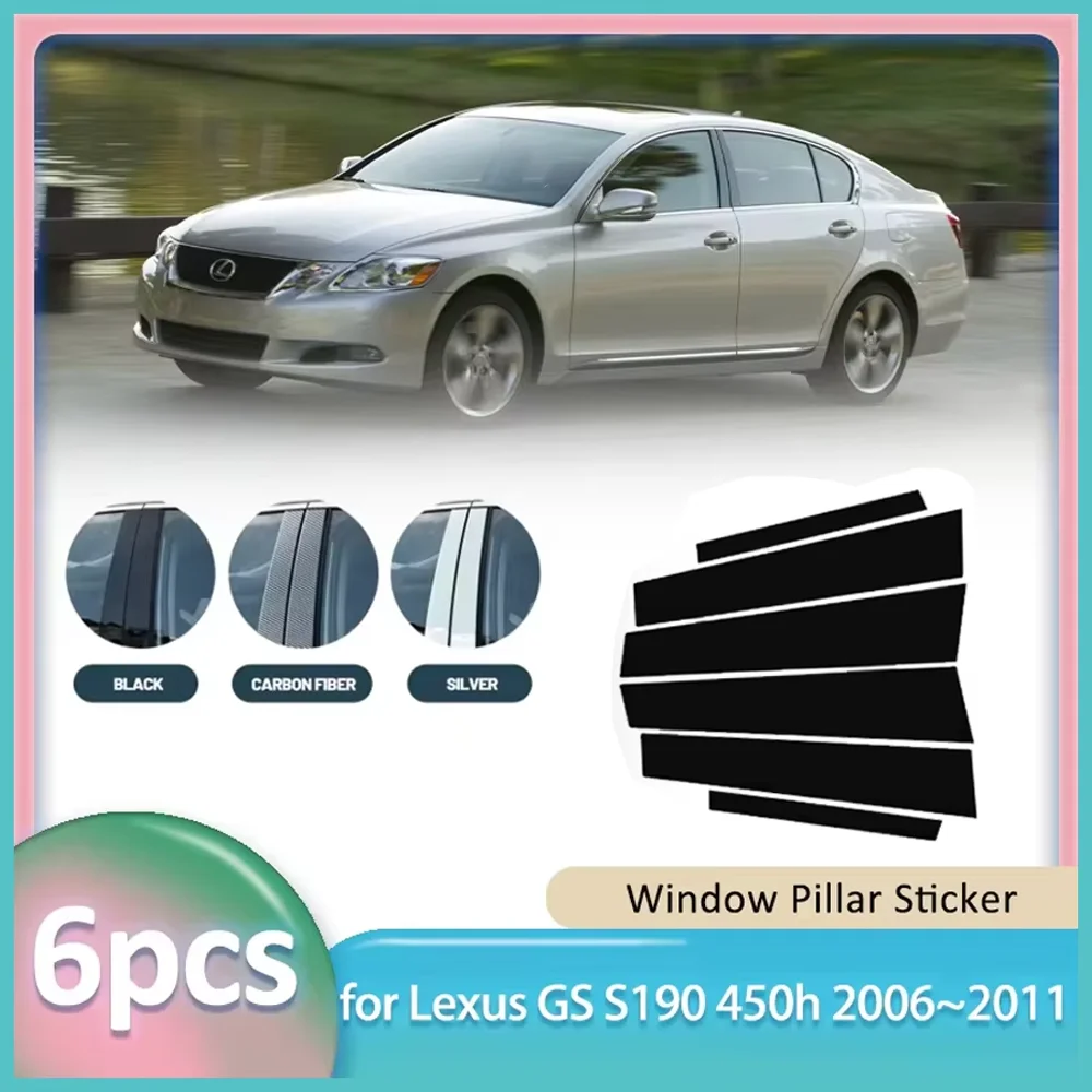 

Window Trim Sticker for Lexus GS S190 450h 2006~2011 Carbon Fiber PC Material Car B C Pillar Post Cover Door Part Accessories