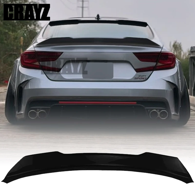 For Honda 10th Accord 2018-2022 Gen Sedan 4 Door Trunk Spoiler Rear Car Rear Tail Wing Lip Car Accessories Black Carbon Look