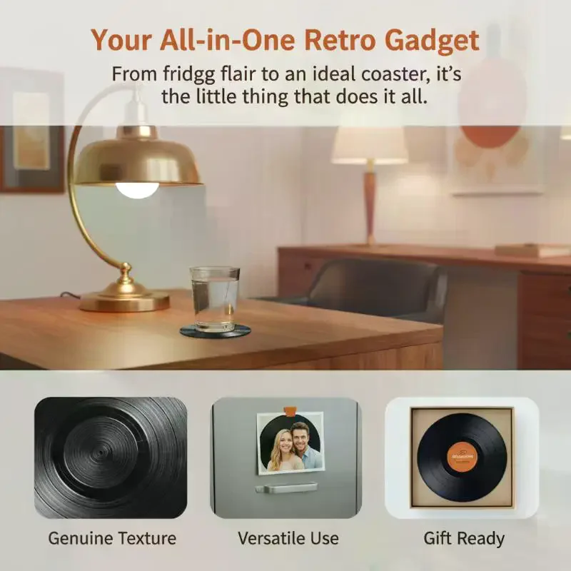 Vinyl Record NFC Fridge Magnet Rotate Base Built In NFC Chip Music Trigger Magnet Back DIY Decor