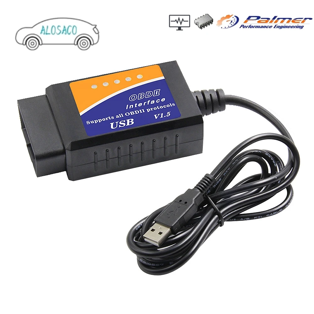 MINI USB OBD 327 Scanner for Multi-brands CAN-BUS as same as ELM327 USB With CH340T Chip V1.5 Automotive Fault Diagnosis Device