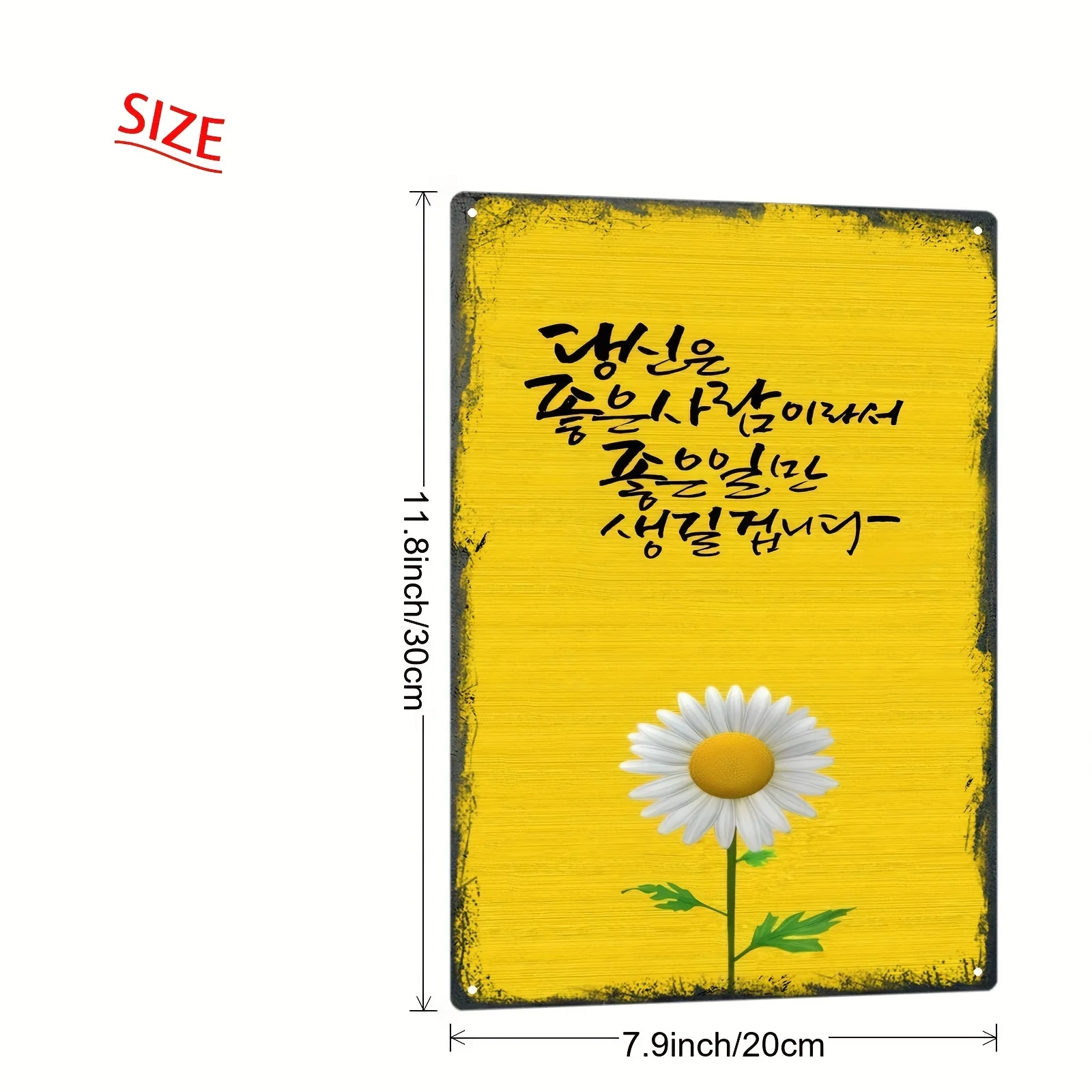 2D Flat - 1pc 2D Korean-Style Metal Aluminum Sign, Fresh And Elegant Aluminum Skin Painting Blooming with The Beauty of Daisies