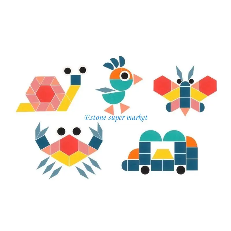 090B لغز ثلاثي الأبعاد شكل خشبي لغز لعبة للأطفال قوس قزح هندسية لغز لعبة للطفل غرامة المهارات الحركية لعبة رياض الأطفال هدية #3